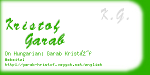 kristof garab business card